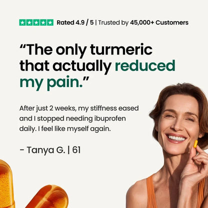 Muévete con mayor comodidad con la curcumina de cúrcuma (1000 mg).