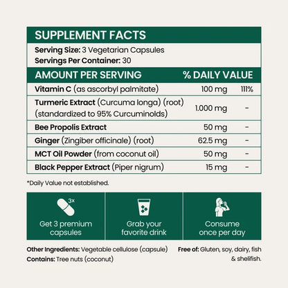 Muévete con mayor comodidad con la curcumina de cúrcuma (1000 mg).